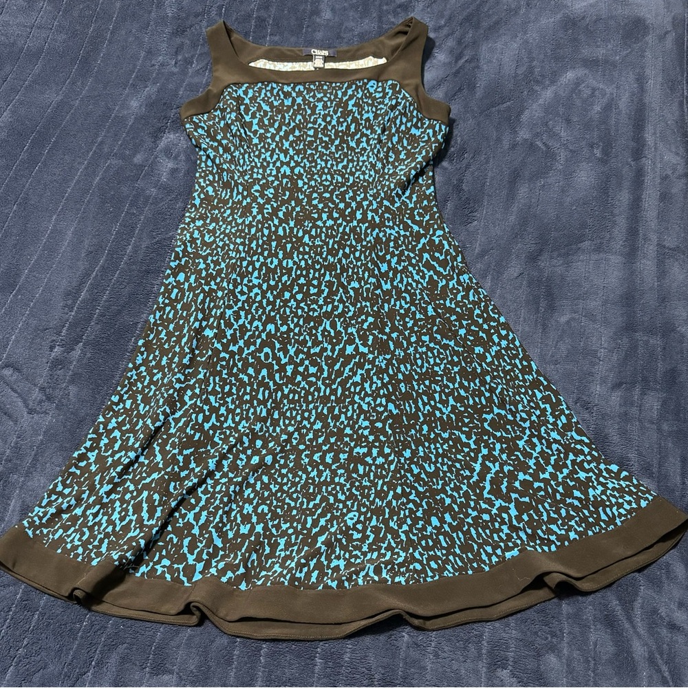 Blue & Black Print Chaps Small Dress
